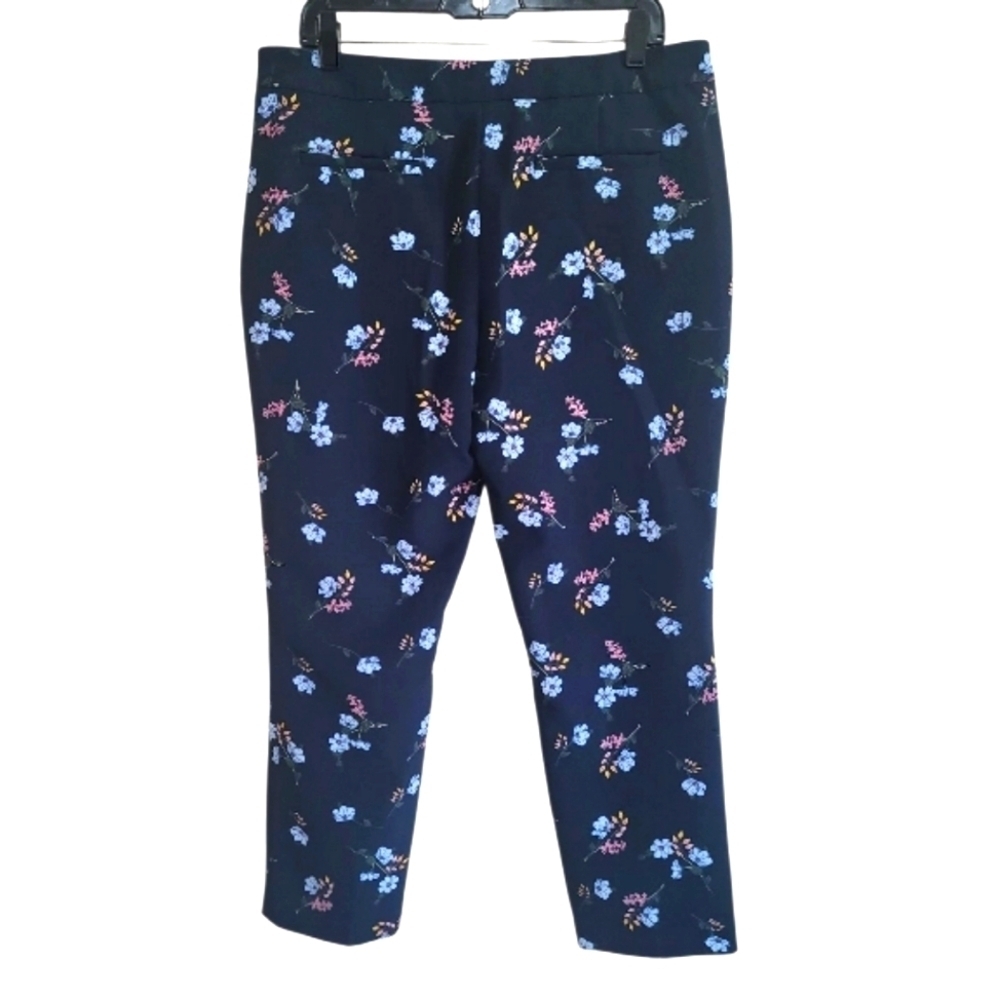 Cynthia Rowley Womens Blue Floral Cropped Pants Size 12